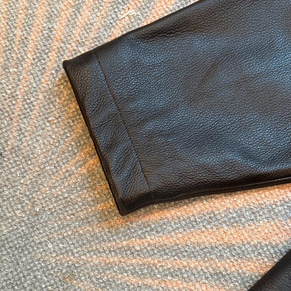 Eddie Bauer Men's Dark Brown Leather Jacket - Picture 9 of 12